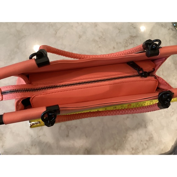 NMD‎ Coral Satchel Bag Braided Handle Crossbody Purse Zip Pocket NEW - Picture 2 of 10